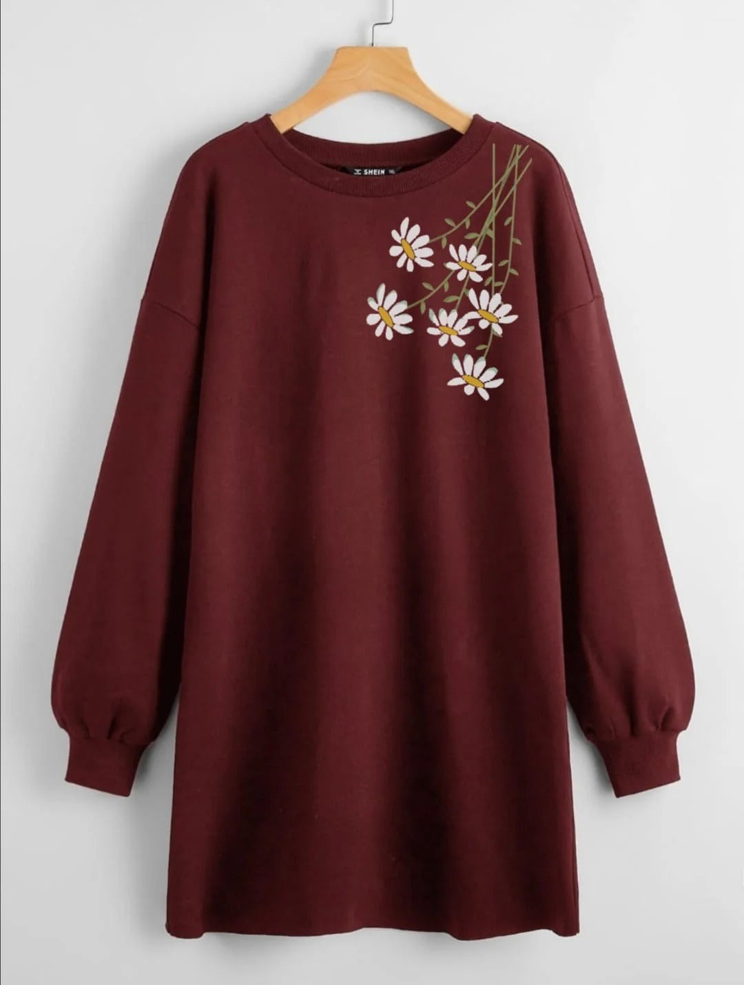 LONG LENGTH SWEATSHIRT NAVY BLUE ALL OVER BUTTERFFLIES